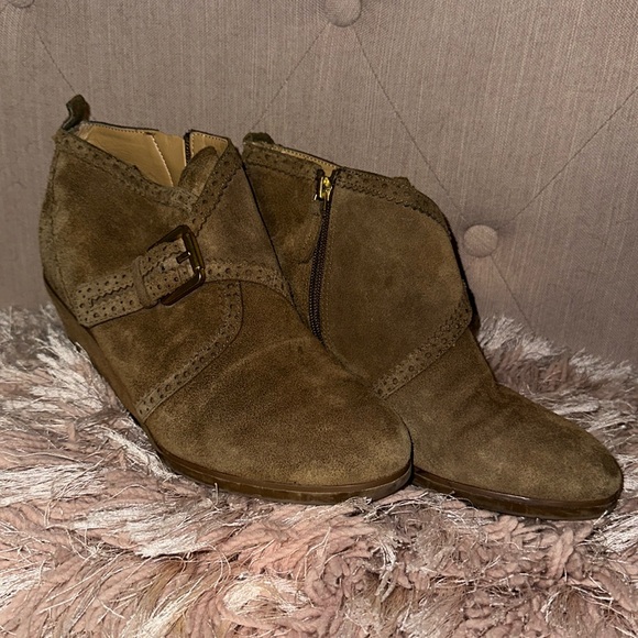 Franco Sarto Suede Wedge Ankle Boots - Picture 1 of 7